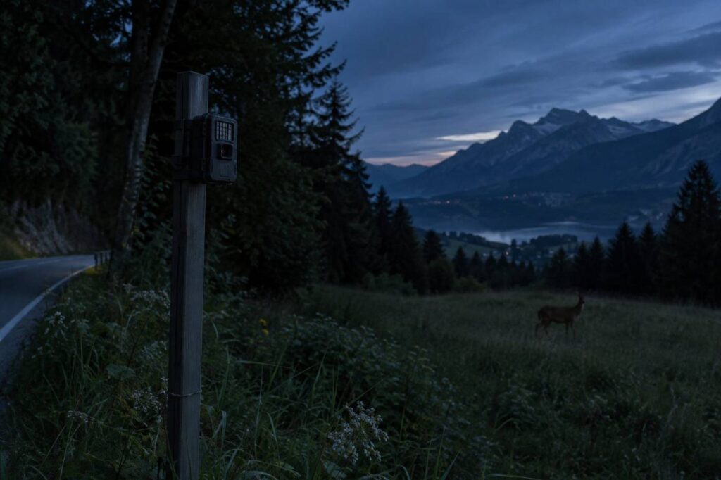 Dispositif infrarouge de détection de la faune en bord de route