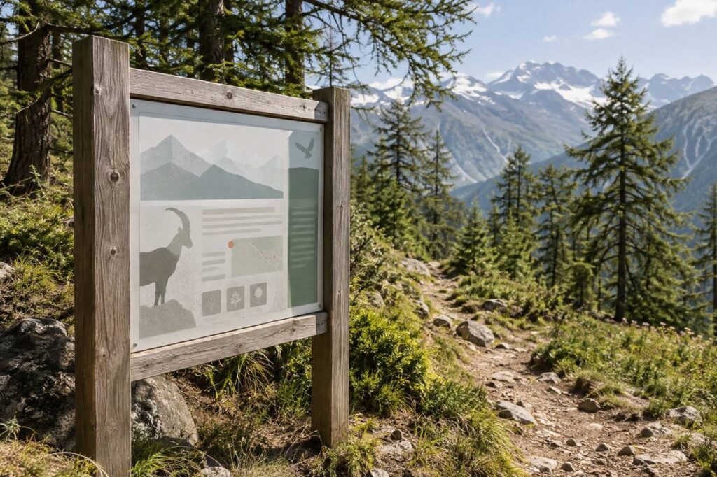 Panneau d'information en dur sur la faune sauvage