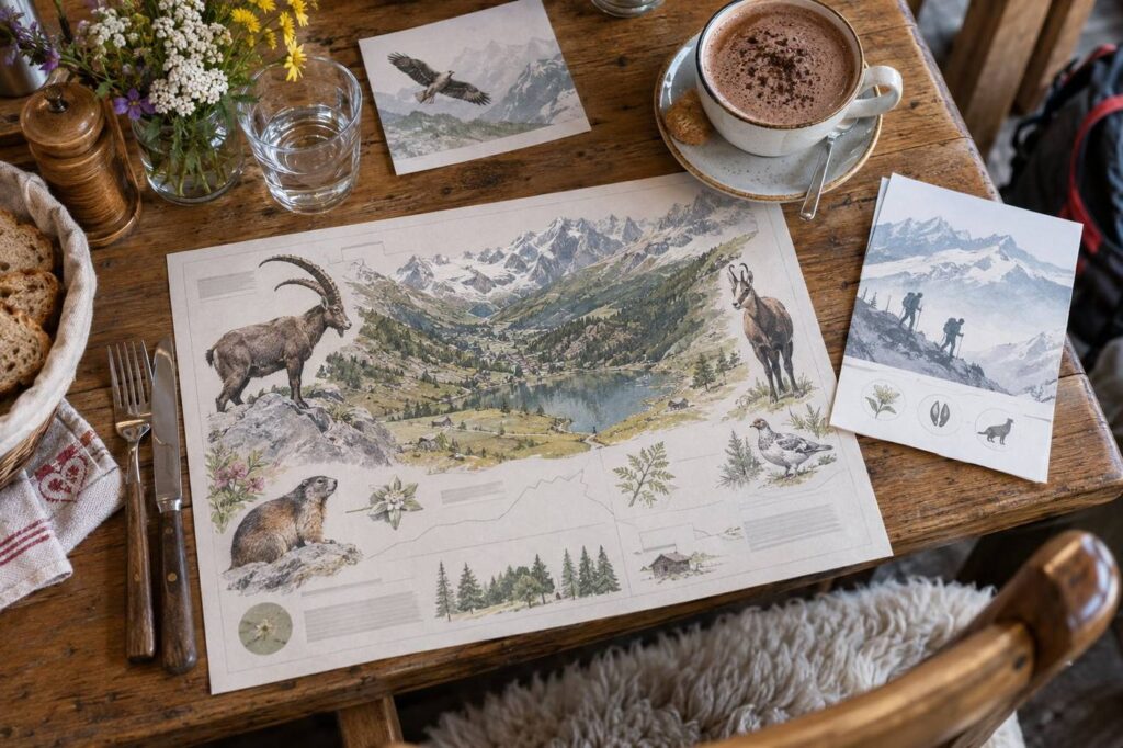Sets de table et flyers de sensibilisation à la faune